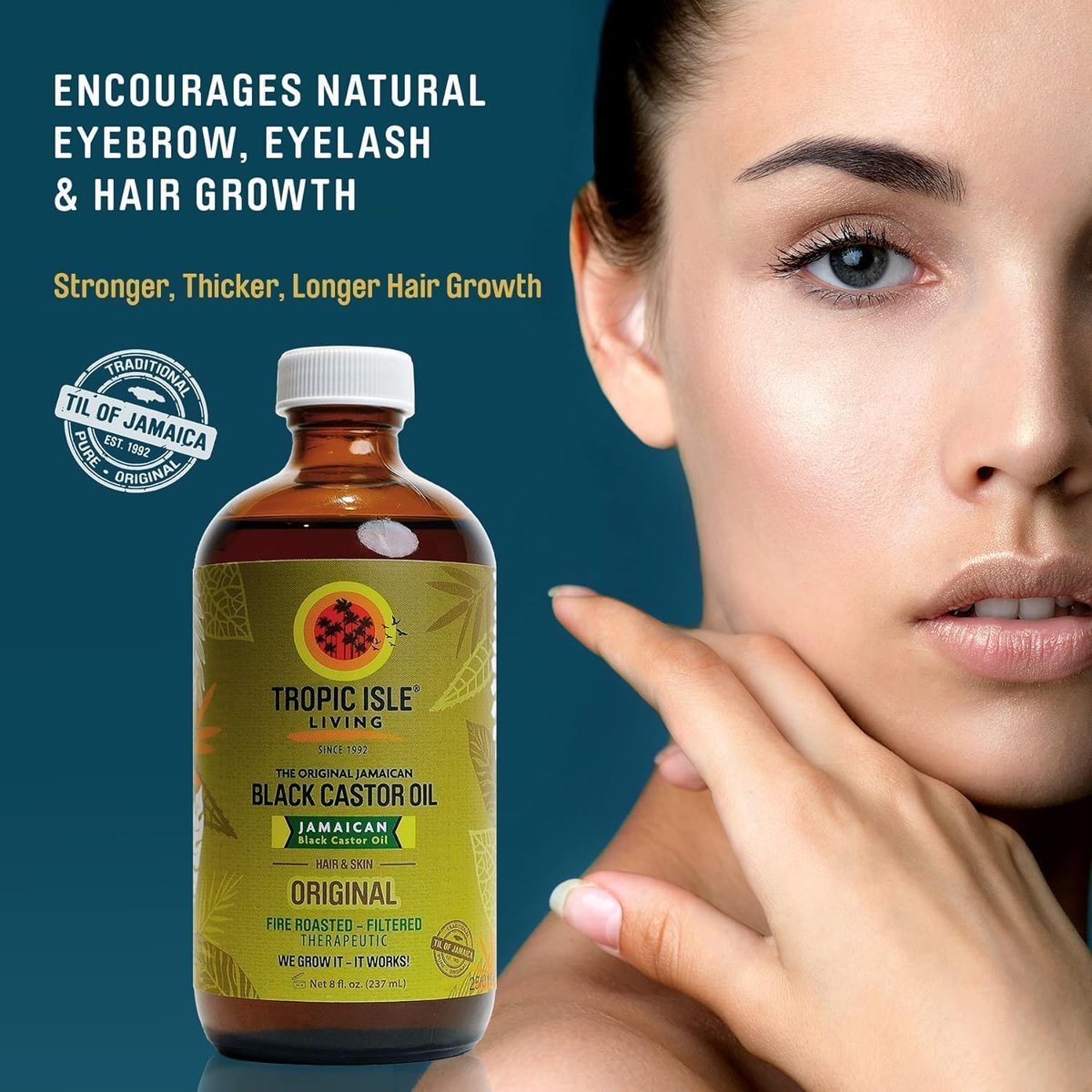 Tropic Isle Living Jamaican Black Castor Oil 8oz – Natural Hair Growth Oil, Skin & Nail Moisturizer - görsel 5