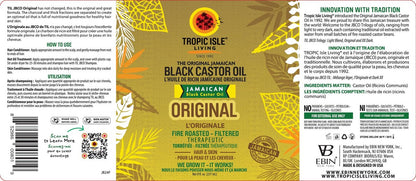 Tropic Isle Living Jamaican Black Castor Oil 8oz – Natural Hair Growth Oil, Skin & Nail Moisturizer