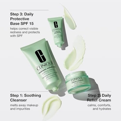 Clinique Redness Solutions Redness Regimen Skincare Set – Soothing Cleanser, Daily Relief Cream, and Protective Base SPF 15 Avelisse