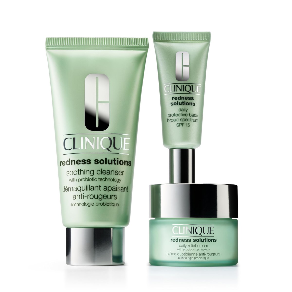 Clinique Redness Solutions Redness Regimen Skincare Set – Soothing Cleanser, Daily Relief Cream, and Protective Base SPF 15 Avelisse