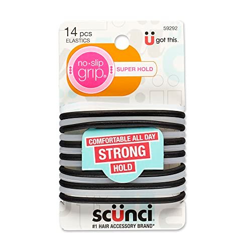 Scunci by Conair No-Slip Grip Super Hold Elastic Hair Ties – Assorted Colors, 14 Pack - görsel 2