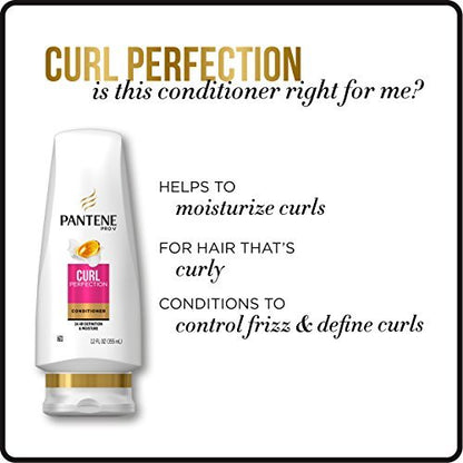 Pantene Pro-V Curl Perfection Conditioner for Curly Hair, 24 Fl Oz (Pack of 3)