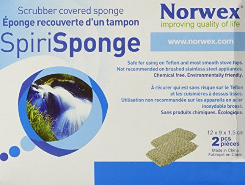 Norwex Spirisponge Scrubber Sponge (2-Pack) – Stainless Steel Durable Scouring Sponge Avelisse
