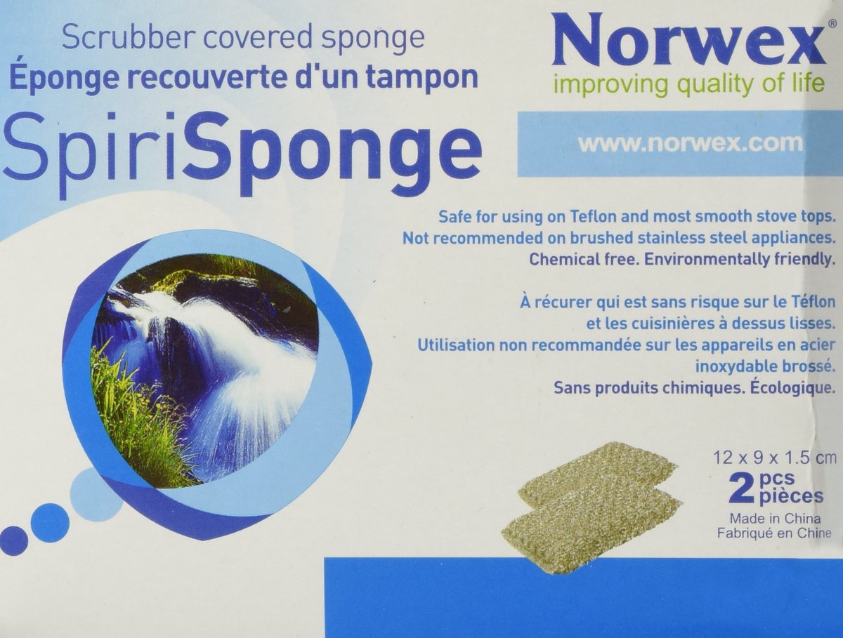 Norwex Spirisponge Scrubber Sponge (2-Pack) – Stainless Steel Durable Scouring Sponge Avelisse