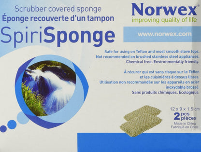 Norwex Spirisponge Scrubber Sponge (2-Pack) – Stainless Steel Durable Scouring Sponge Avelisse