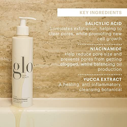 Glo Skin Beauty Purifying Gel Cleanser – Salicylic Acid Face Wash with Niacinamide for Oily & Combination Skin, 6.7 Fl Oz Avelisse