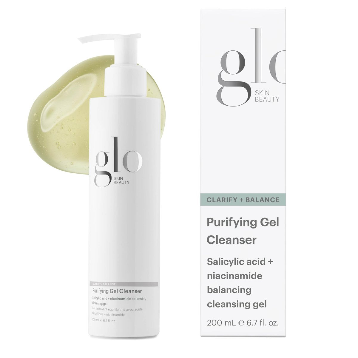 Glo Skin Beauty Purifying Gel Cleanser – Salicylic Acid Face Wash with Niacinamide for Oily & Combination Skin, 6.7 Fl Oz Avelisse