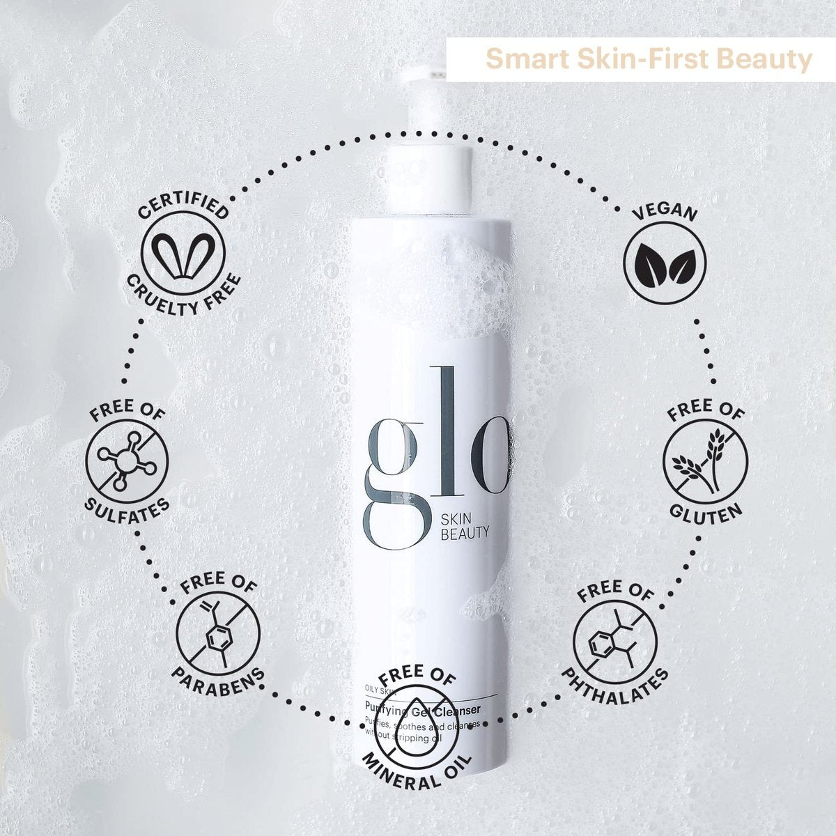 Glo Skin Beauty Purifying Gel Cleanser – Salicylic Acid Face Wash with Niacinamide for Oily & Combination Skin, 6.7 Fl Oz Avelisse