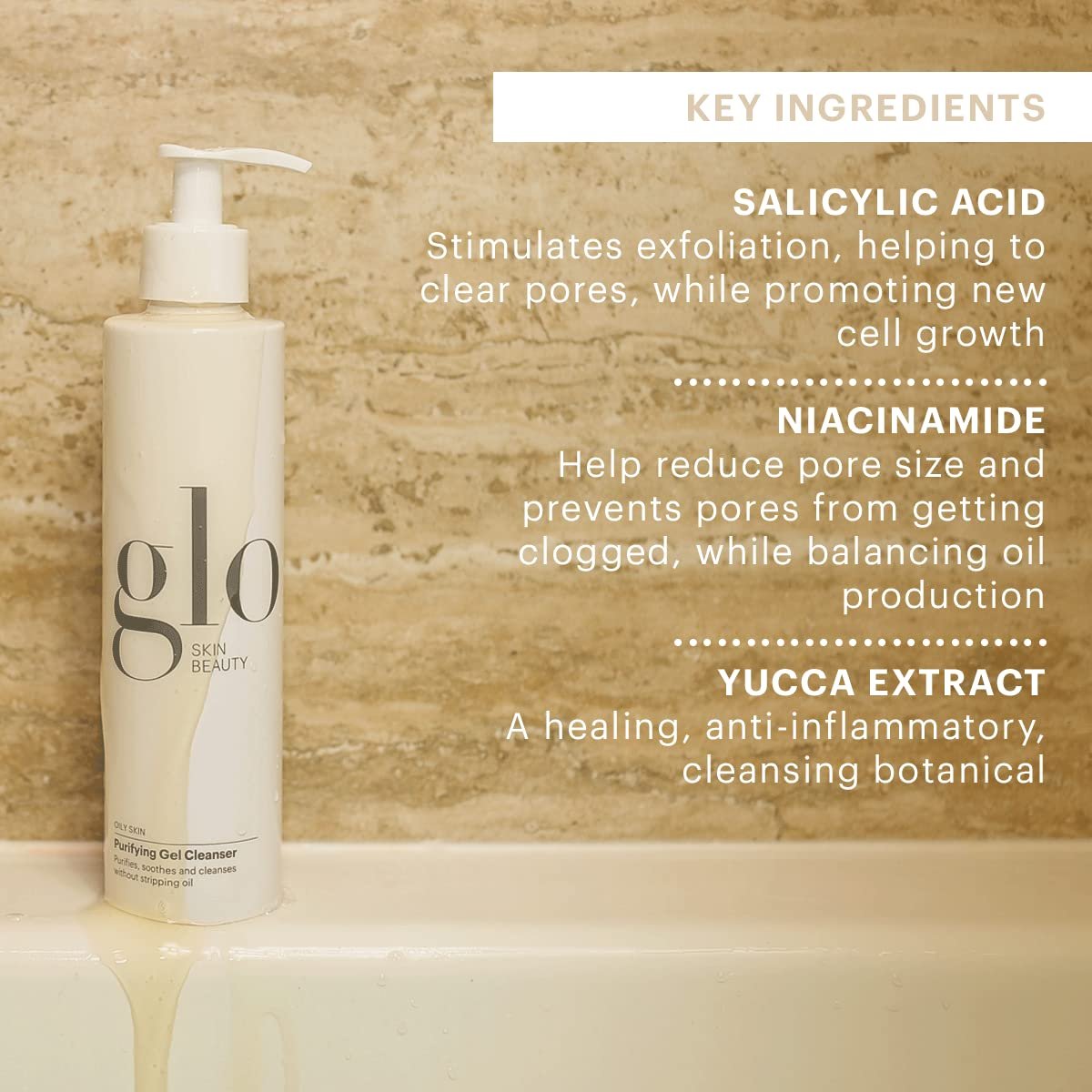 Glo Skin Beauty Purifying Gel Cleanser – Salicylic Acid Face Wash with Niacinamide for Oily & Combination Skin, 6.7 Fl Oz Avelisse