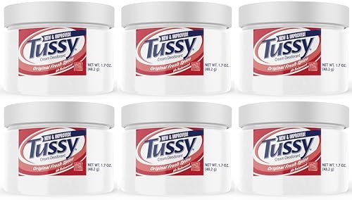 Tussy Deodorant Cream, 1.7 oz (Pack of 6) - Long-Lasting Odor Protection Avelisse