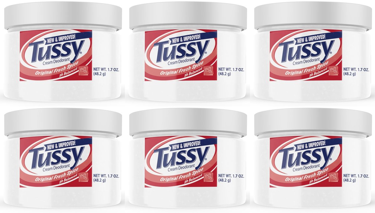Tussy Deodorant Cream, 1.7 oz (Pack of 6) - Long-Lasting Odor Protection Avelisse
