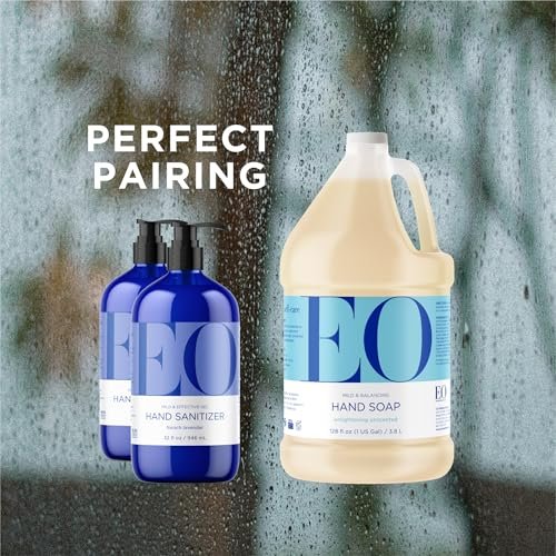 Everyone EO Liquid Hand Soap Refill - Unscented, 128 oz (1 Gallon) - Organic Plant-Based Gentle Cleanser with Botanical Extracts & Vitamin E Avelisse