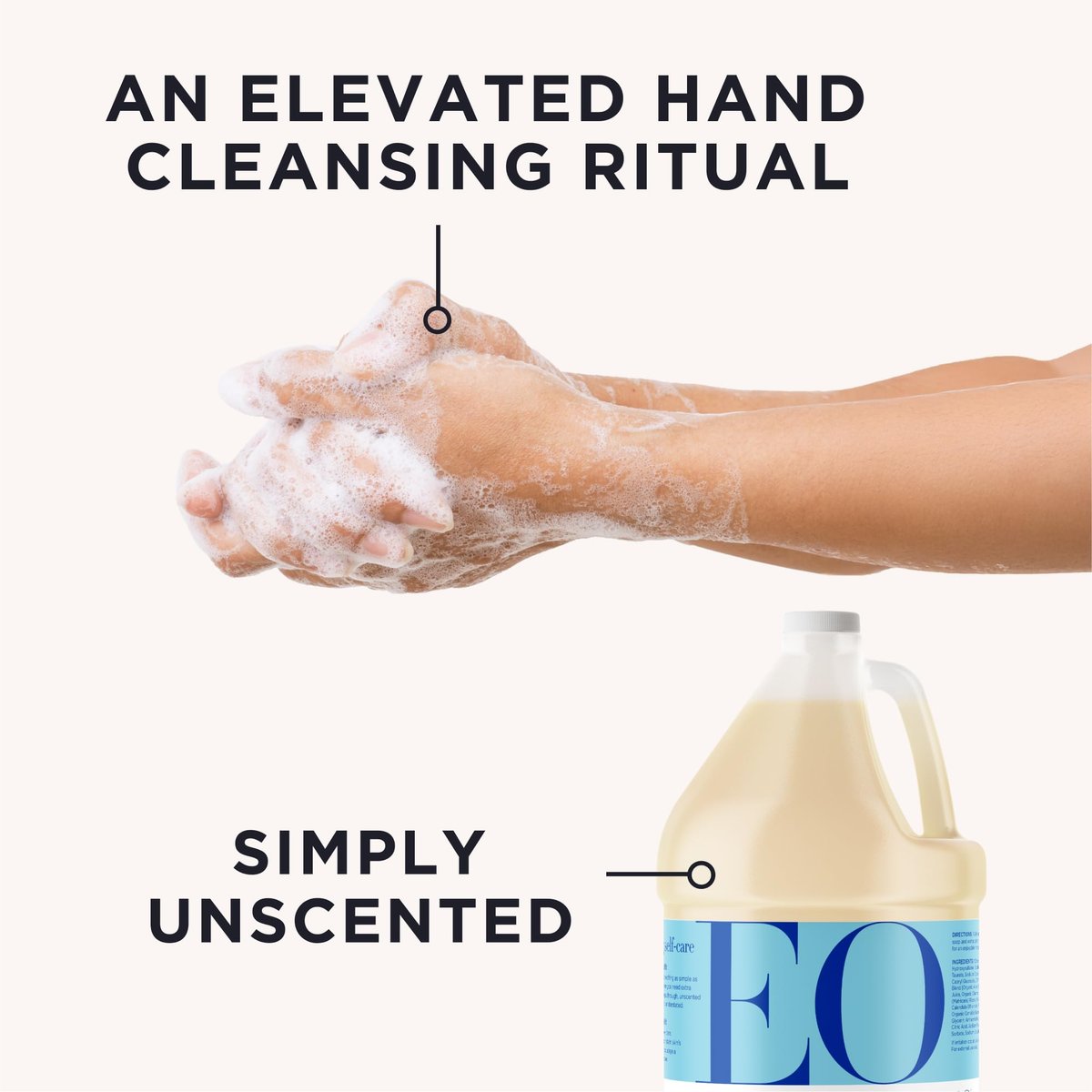 Everyone EO Liquid Hand Soap Refill - Unscented, 128 oz (1 Gallon) - Organic Plant-Based Gentle Cleanser with Botanical Extracts & Vitamin E Avelisse