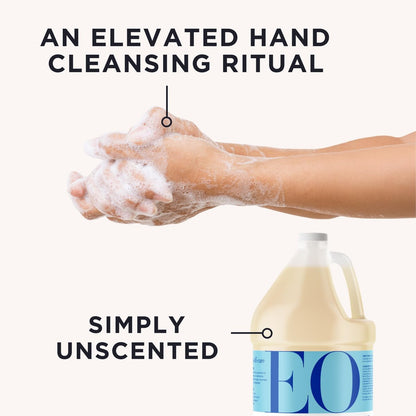Everyone EO Liquid Hand Soap Refill - Unscented, 128 oz (1 Gallon) - Organic Plant-Based Gentle Cleanser with Botanical Extracts & Vitamin E Avelisse