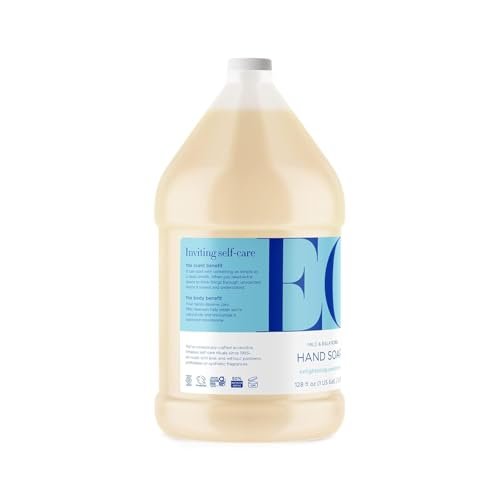 Everyone EO Liquid Hand Soap Refill - Unscented, 128 oz (1 Gallon) - Organic Plant-Based Gentle Cleanser with Botanical Extracts & Vitamin E Avelisse