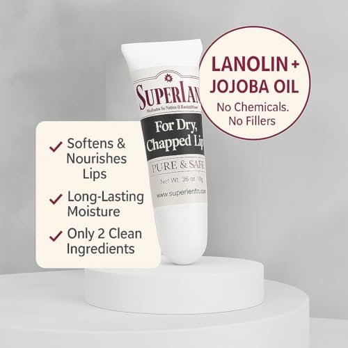 Superlan Organic Lanolin Lip Balm – Natural Lip Repair for Dry & Hot Weather, Moisturizing Chapstick with Jojoba Oil, 0.35 oz - görsel 12