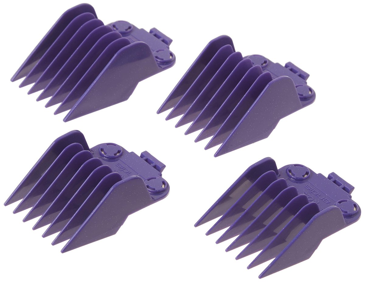 Andis Master Dual Magnet Large Comb Set (4-Piece) - Purple High-Grade Metal Combs for Snag-Free Grooming Avelisse