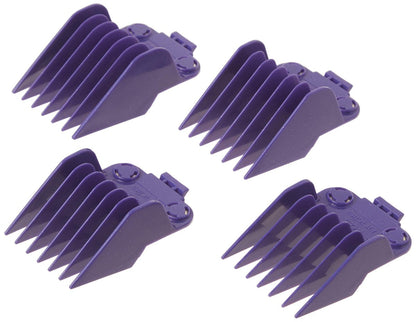 Andis Master Dual Magnet Large Comb Set (4-Piece) - Purple High-Grade Metal Combs for Snag-Free Grooming Avelisse