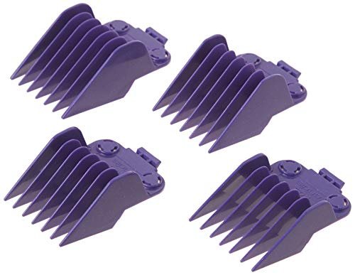 Andis Master Dual Magnet Large Comb Set (4-Piece) - Purple High-Grade Metal Combs for Snag-Free Grooming Avelisse