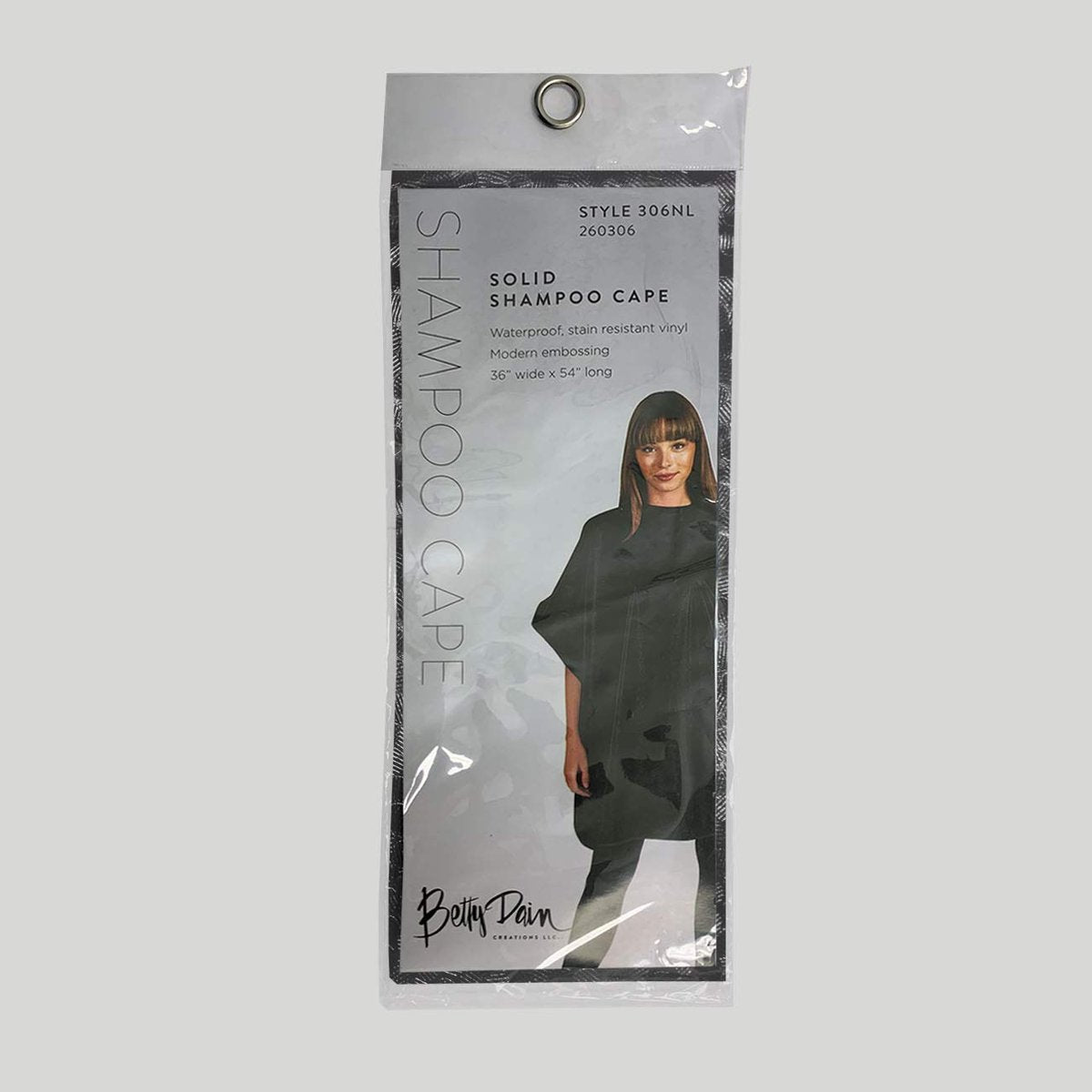 Betty Dain Hair Stylist Shampoo Cape - Waterproof Vinyl, Soft Nylon Neckband, Classic Black, 36 x 54 Inches - görsel 13