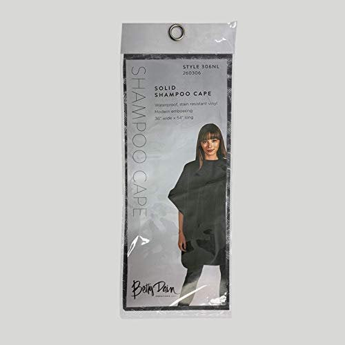 Betty Dain Hair Stylist Shampoo Cape - Waterproof Vinyl, Soft Nylon Neckband, Classic Black, 36 x 54 Inches - görsel 14