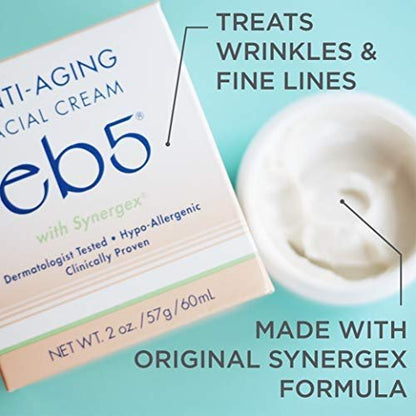 eb5 Anti-Aging Face & Neck Cream - Synergex Formula with Vitamins E, A, B5 & Oat Kernel Complex for Men and Women - 2 oz Avelisse