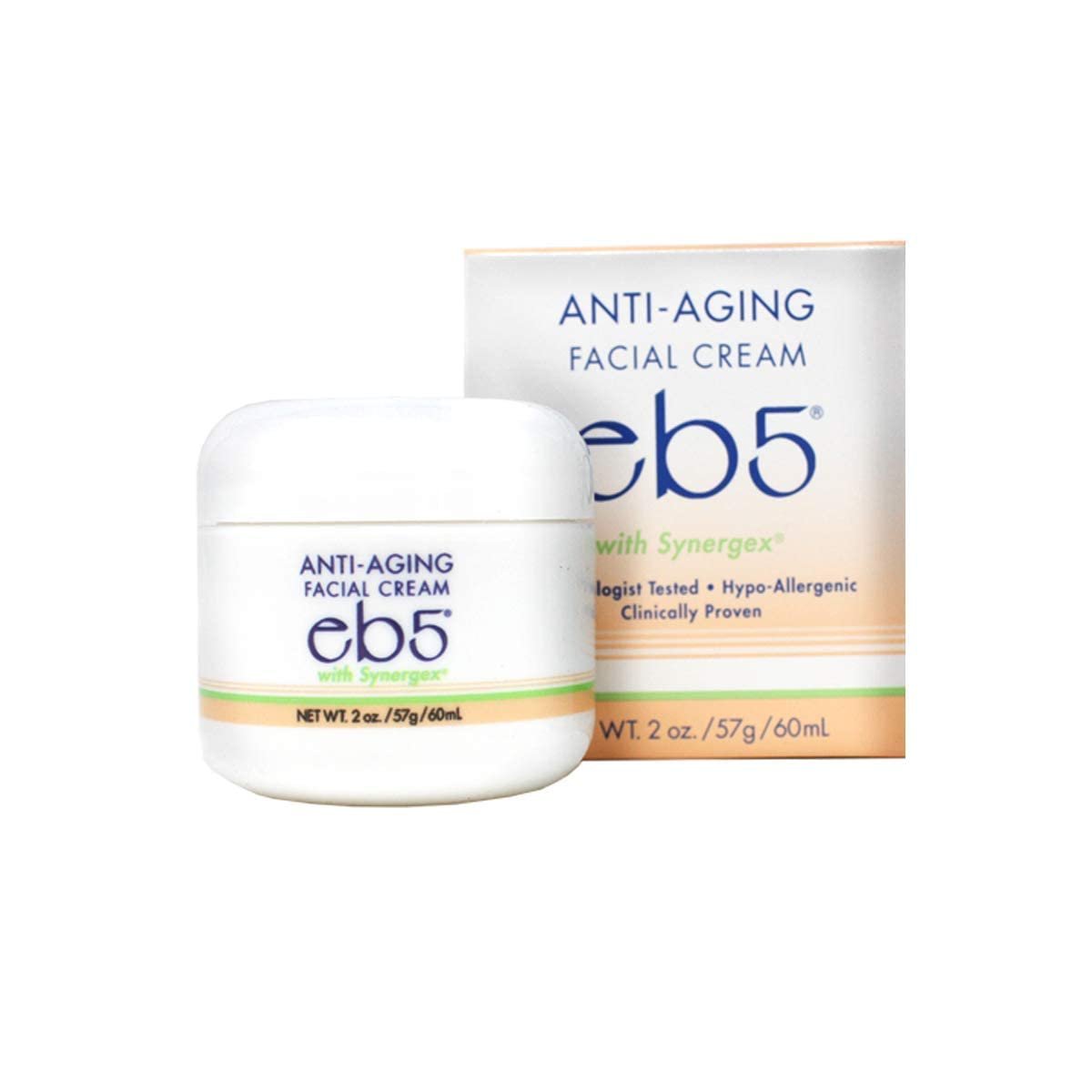 eb5 Anti-Aging Face & Neck Cream - Synergex Formula with Vitamins E, A, B5 & Oat Kernel Complex for Men and Women - 2 oz Avelisse