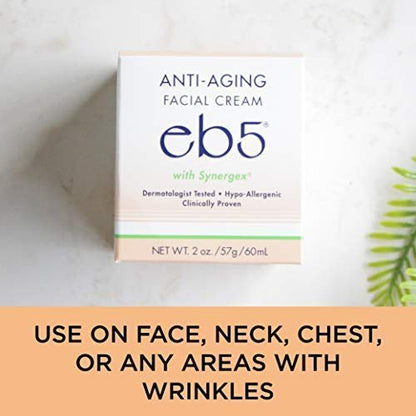 eb5 Anti-Aging Face & Neck Cream - Synergex Formula with Vitamins E, A, B5 & Oat Kernel Complex for Men and Women - 2 oz Avelisse