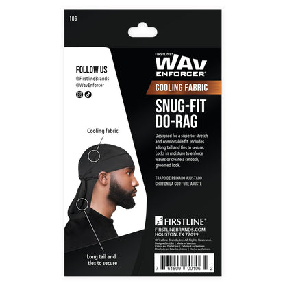 WavEnforcer 106 Snug Fit Do-Rag - Black (1 Pack)