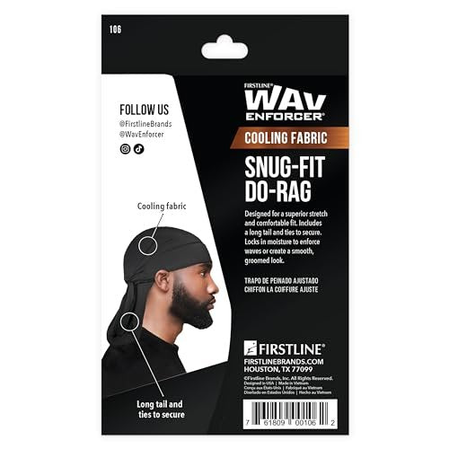 WavEnforcer 106 Snug Fit Do-Rag - Black (1 Pack) - görsel 6