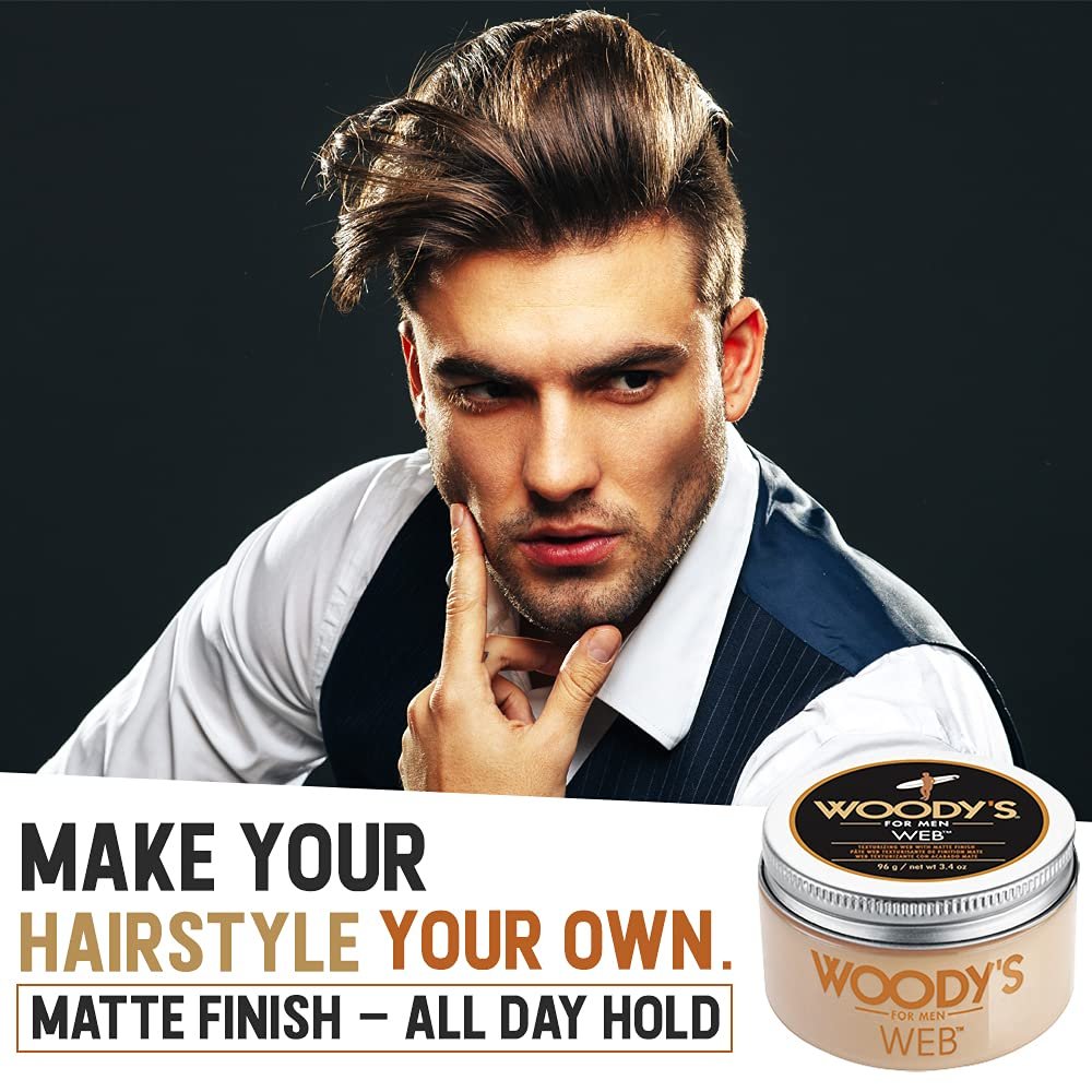 Woody's Quality Grooming Web Putty - 3.4 oz Styling Clay for Men - görsel 6