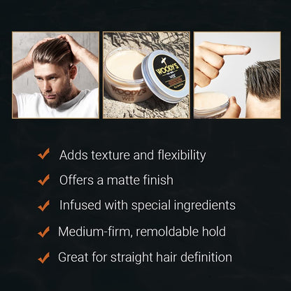 Woody's Quality Grooming Web Putty - 3.4 oz Styling Clay for Men