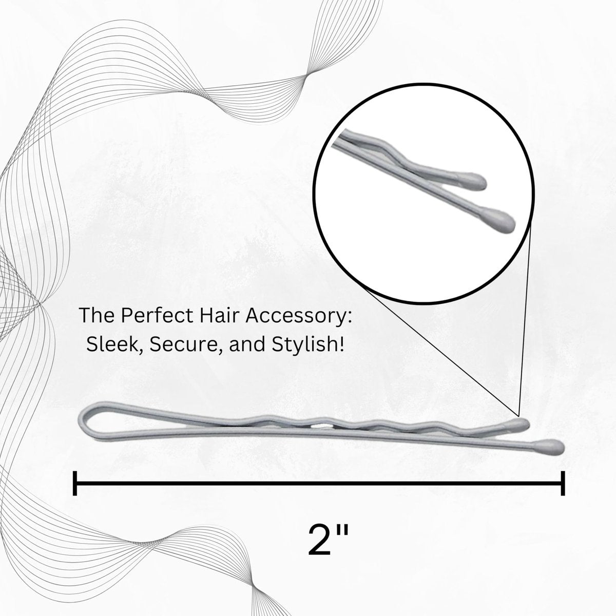 Sta-Rite White Bobby Pins - 60 Count for Secure Hair Styling - görsel 3