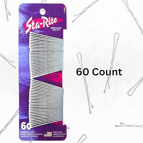 Sta-Rite White Bobby Pins - 60 Count for Secure Hair Styling - görsel 6