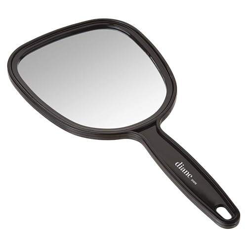 Diane Hand Mirror – Standard 1X Magnification Hand Held Mirror, Single Sided Vanity Makeup Mirror for Women, Men, Salon, Barber, Shaving, and Travel, Medium 5" x 11" In Black - görsel 8