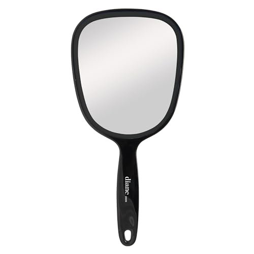 Diane Hand Mirror – Standard 1X Magnification Hand Held Mirror, Single Sided Vanity Makeup Mirror for Women, Men, Salon, Barber, Shaving, and Travel, Medium 5" x 11" In Black - görsel 2