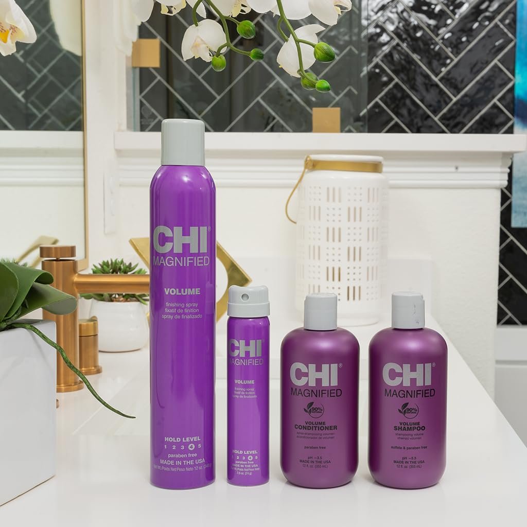 CHI Magnified Volume Finishing Hair Spray - Boosts Volume & Body for Maximum Fullness, Builds Resilience & Strength & Adds Shine, 2.6 oz - görsel 9
