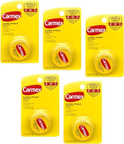 Carmex Classic Lip Balm Medicated, 0.25 oz (Pack of 5) - görsel 1