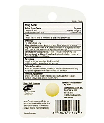 Carmex Classic Lip Balm Medicated, 0.25 oz (Pack of 5) - görsel 3