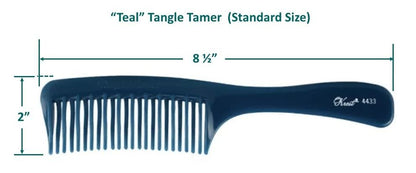 Krest Teal Tangle Tamer Curved Tooth Comb – Gentle Detangling for All Hair Types