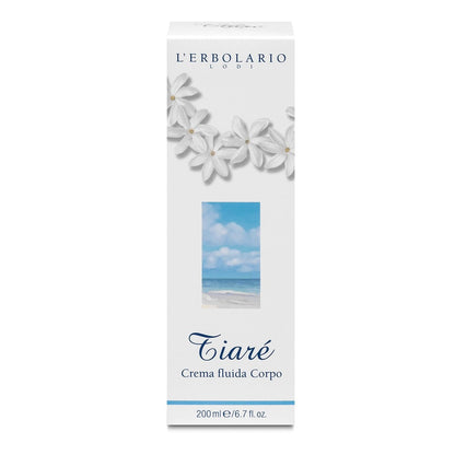 L’Erbolario Fluid Body Cream – Moisturizing Body Butter with Shea Butter & Coconut Milk for Even Tone – Tiaré Scent – 6.7 oz