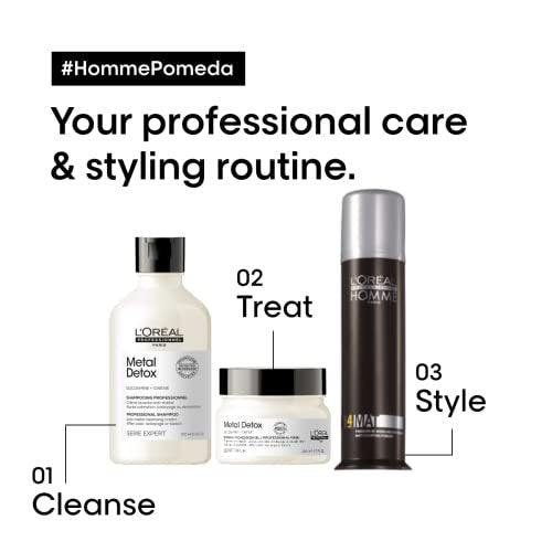 L'Oréal Professionnel Paris Styling Pomade For Men - Medium Hold and Matte Finish, Styling Cream For All Hair Types (2.7 oz) Avelisse