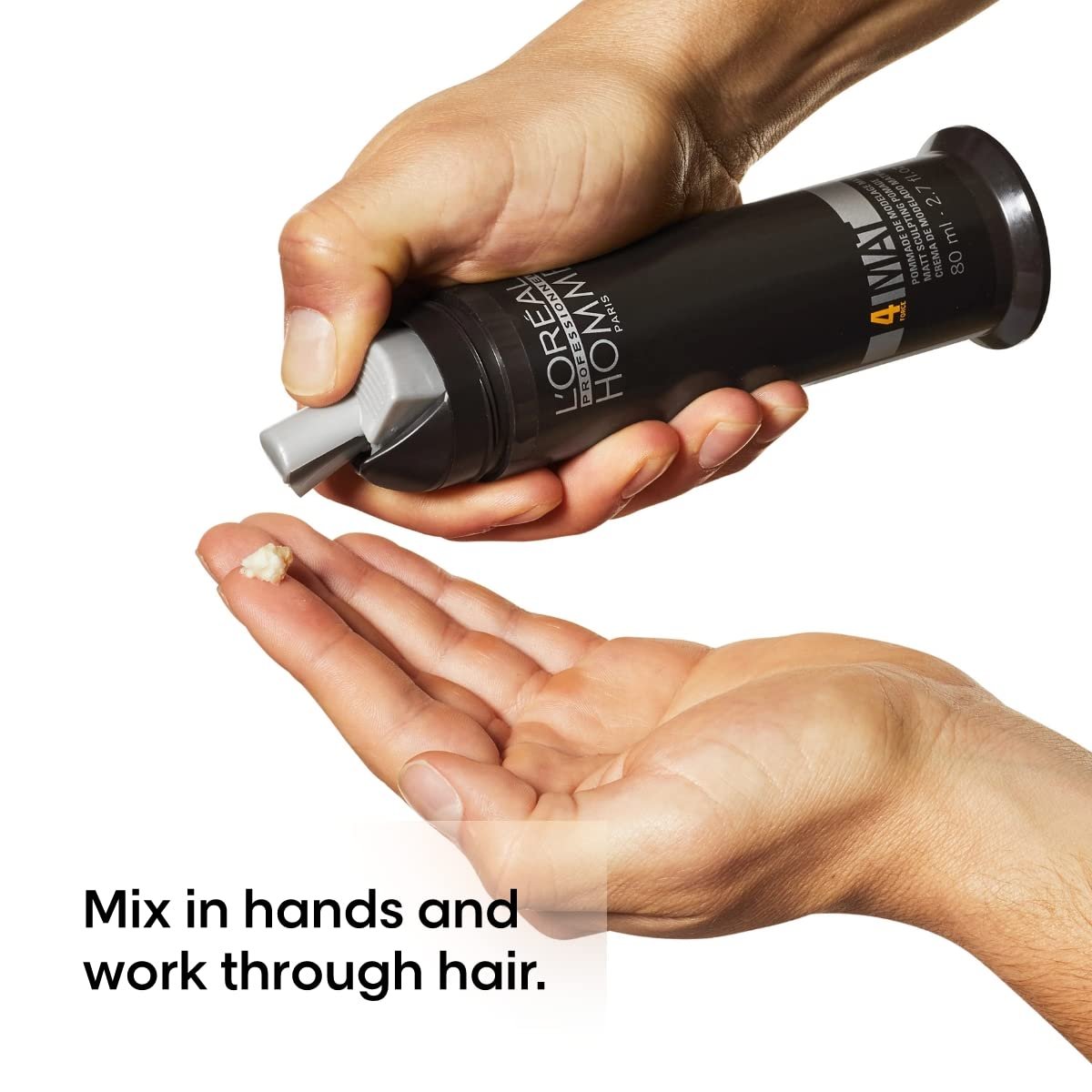 L'Oréal Professionnel Paris Styling Pomade For Men - Medium Hold and Matte Finish, Styling Cream For All Hair Types (2.7 oz) Avelisse