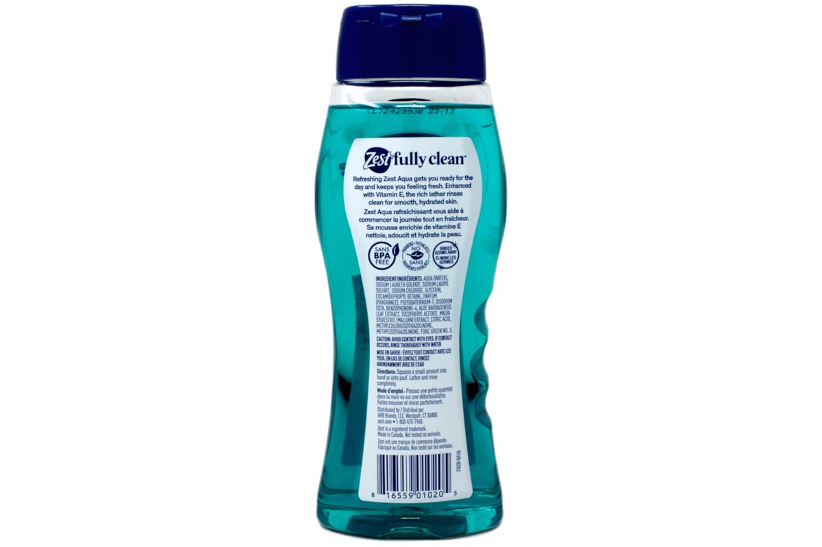 Zest Aqua Body Wash 18 oz (Pack of 2) - Refreshing Clean for Men Avelisse