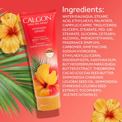 Body Fantasies Calgon Hawaiian Ginger Skin Nourishing Body Cream, 8 oz