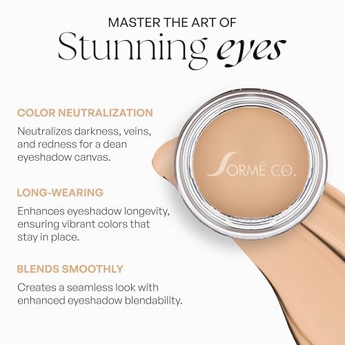 Sorme Cosmetics PRO Under Shadow Primer – Nude Translucent Eyeshadow Base for Smooth, Crease-Resistant & Waterproof Eye Makeup, 0.18 oz Avelisse