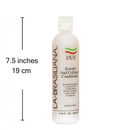 La-Brasiliana Due Keratin and Collagen Conditioner - 8.45 fl oz for Silky, Manageable Hair