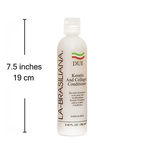 La-Brasiliana Due Keratin and Collagen Conditioner - 8.45 fl oz for Silky, Manageable Hair - görsel 6