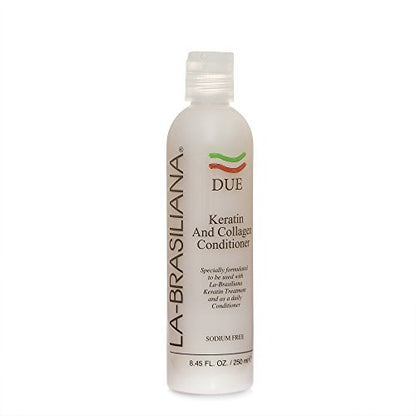 La-Brasiliana Due Keratin and Collagen Conditioner - 8.45 fl oz for Silky, Manageable Hair