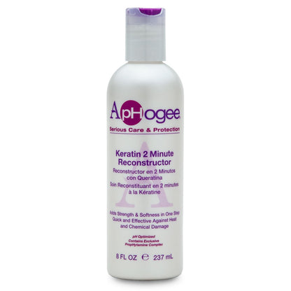 Aphogee Keratin 2 Minute Reconstructor, 8 fl oz – Deep Conditioner for Color-Treated & Heat-Styled Hair, Smooths & Adds Shine